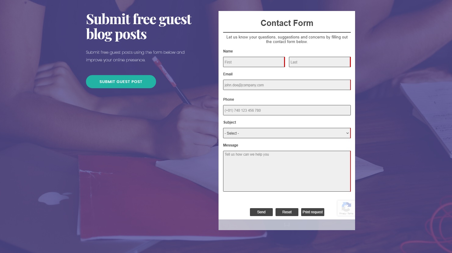 WordPress form builder connected to an online submissions database